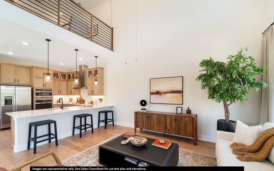 Furnished interior in a model home at The Summit at Center Stage in Keller (Image 2).