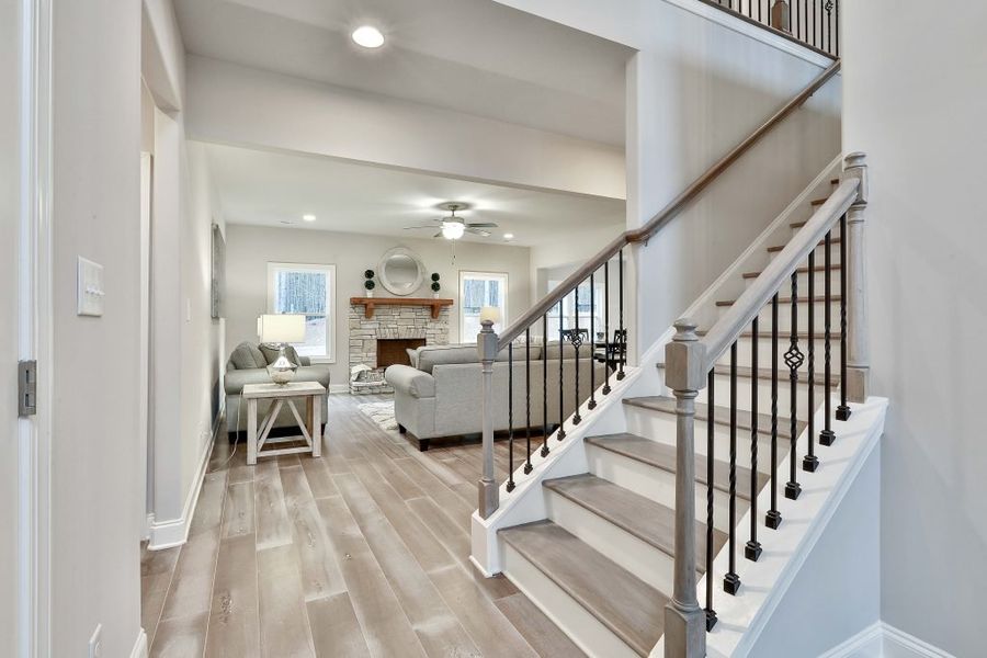 Furnished interior in a model home at Estates at Dorsett Bridge in Douglasville (Image 8).