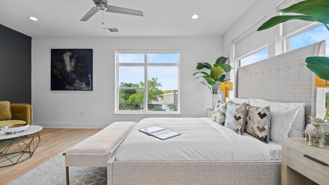 Furnished interior in a model home at MUELLER EIGHT LIVE WORK COLLECTION in Austin (Image 26). Furnished interior in a model home at MUELLER EIGHT LIVE WORK COLLECTION in Austin (Image 26).