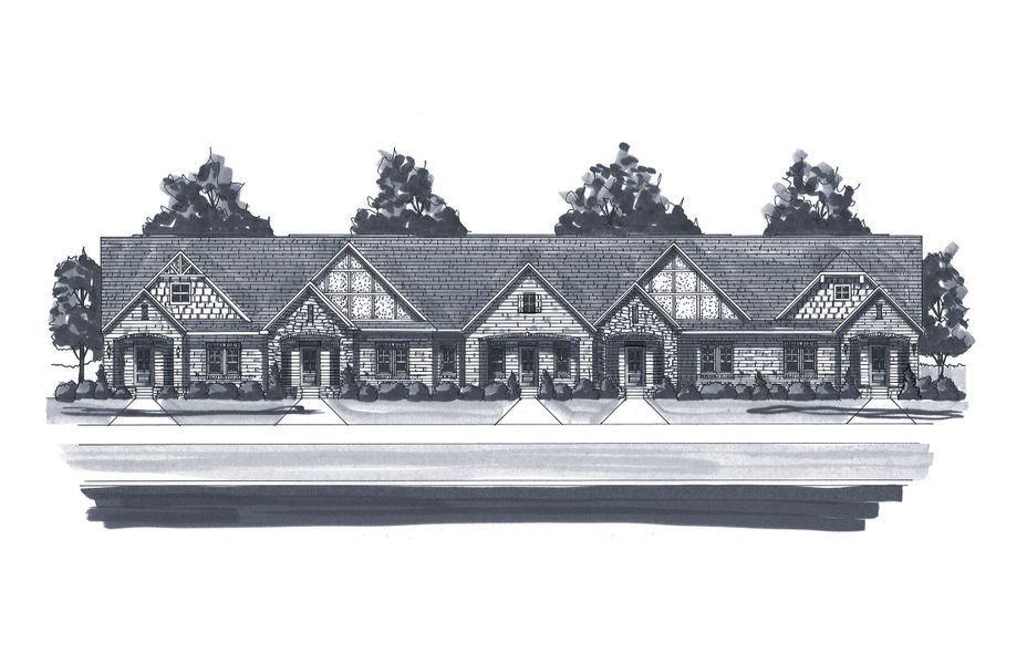Architectural rendering of home exteriors planned for The Cottages at Waters Edge in Franklin, TN (Image 3).