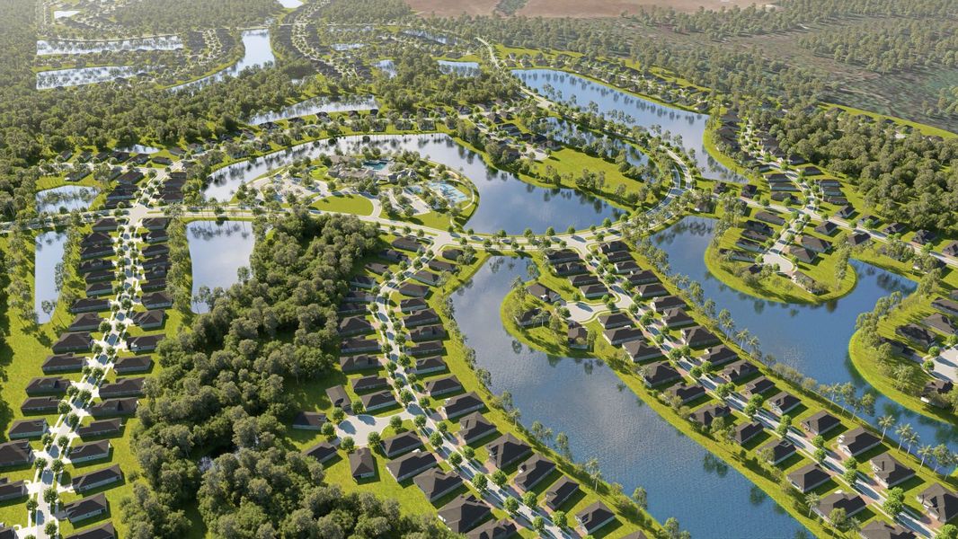 Aerial view of the Boca Royale Golf & Country Club at Wellen Park community in Englewood, FL, showing layout and nearby surroundings (Image 11).