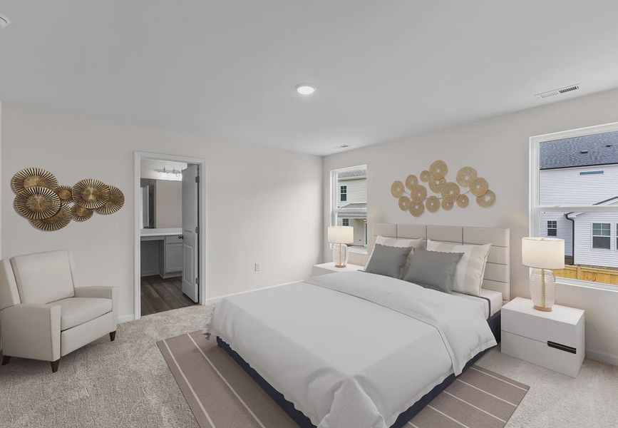 Furnished interior in a model home at Green Hill in Louisburg (Image 9).