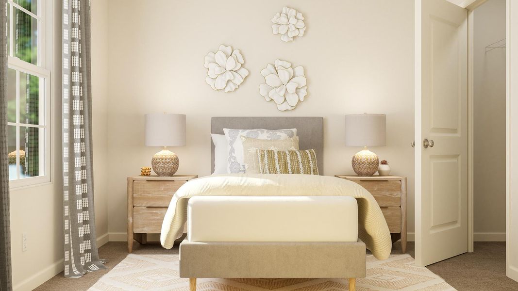 A white couch in a room.