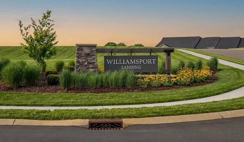 Entrance to the Williamsport Landing community in Columbia, TN, featuring signage and landscaping (Image 1). Entrance to the Williamsport Landing community in Columbia, TN, featuring signage and landscaping (Image 1).