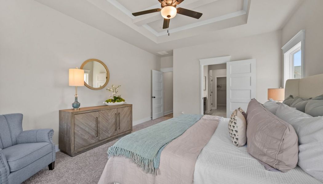 Furnished interior in a model home at Rosewood Lake Preserve in Hoschton (Image 31).