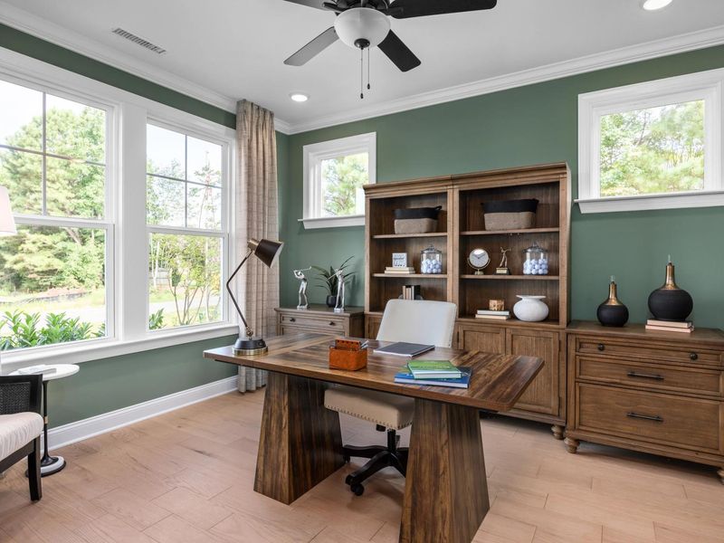 Furnished interior in a model home at Ashland in New Hill (Image 7). Furnished interior in a model home at Ashland in New Hill (Image 7).