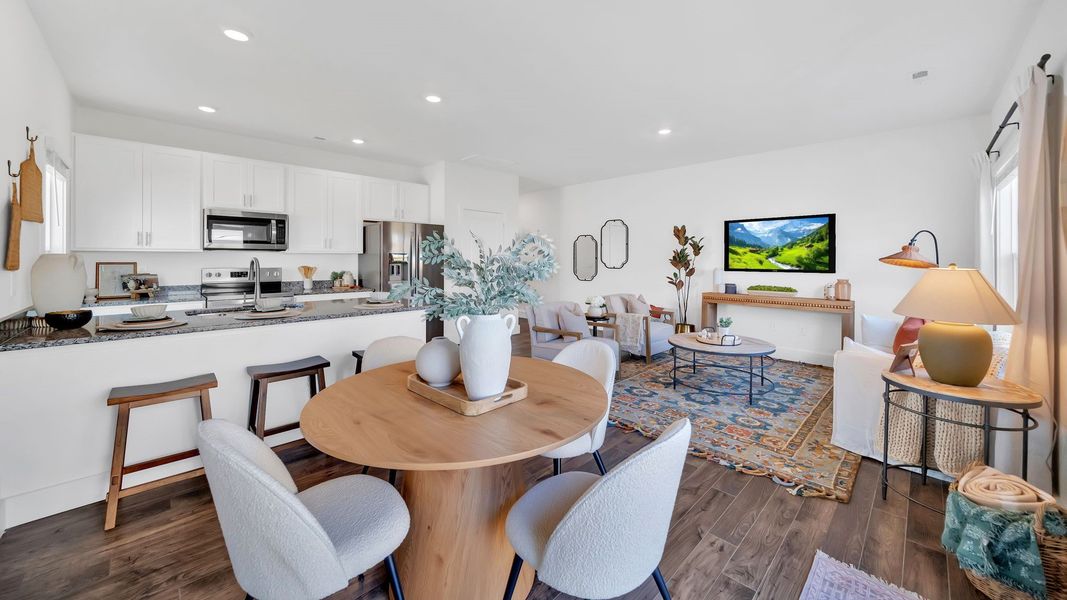 Furnished interior in a model home at Spring Lake Farms Townhomes in Knoxville (Image 7).