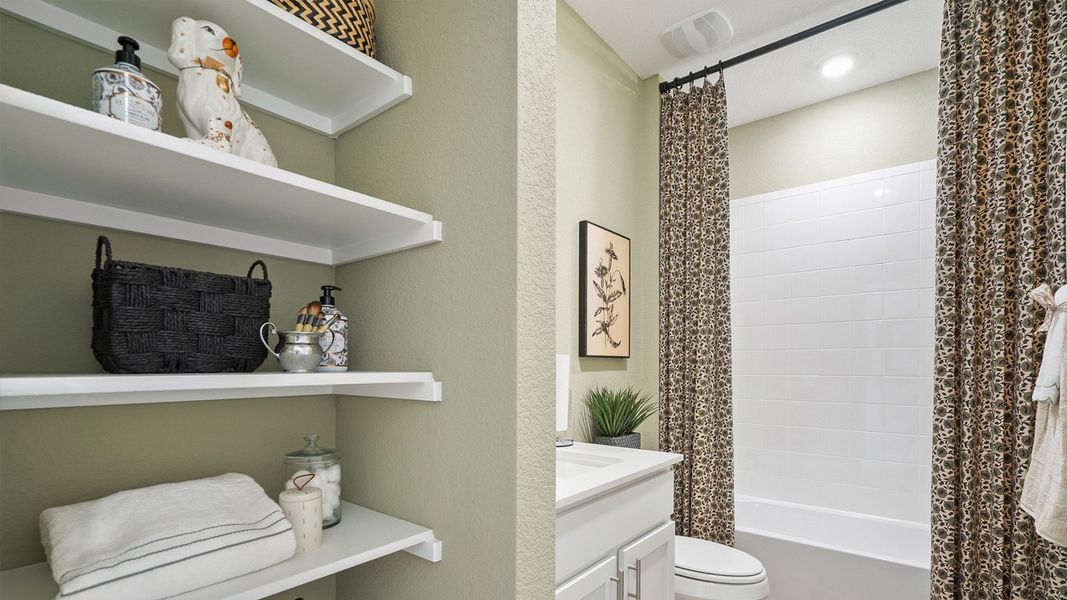 Furnished interior in a model home at Rosenbusch Ranch in Leander (Image 86).