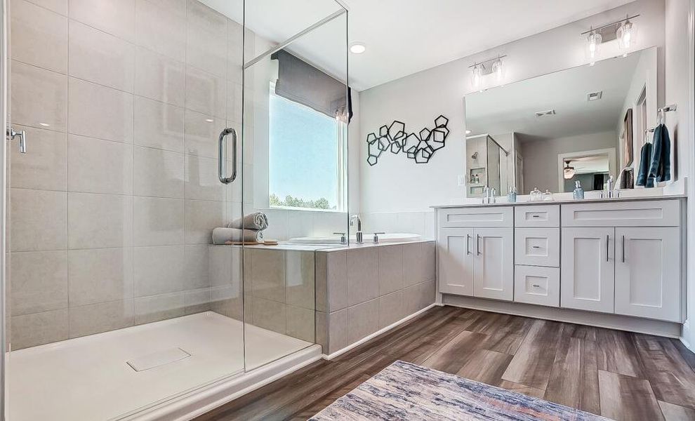 Furnished interior in a model home at Secrest Meadows in Monroe (Image 26).