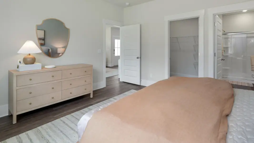 Furnished interior in a model home at The Retreat at Indigo Preserve Townhomes in Leland (Image 30).