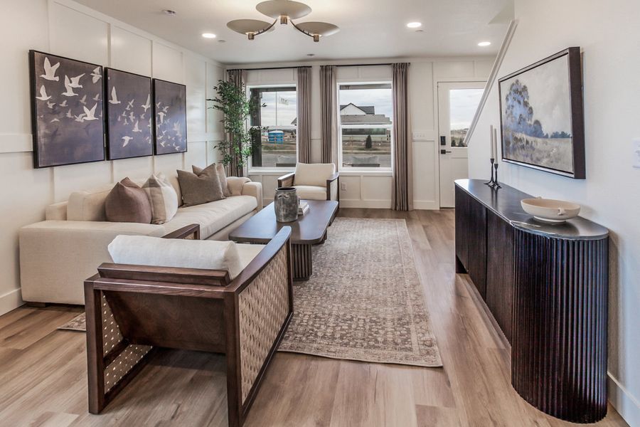 Furnished interior in a model home at Prairie Song in Windsor (Image 53).