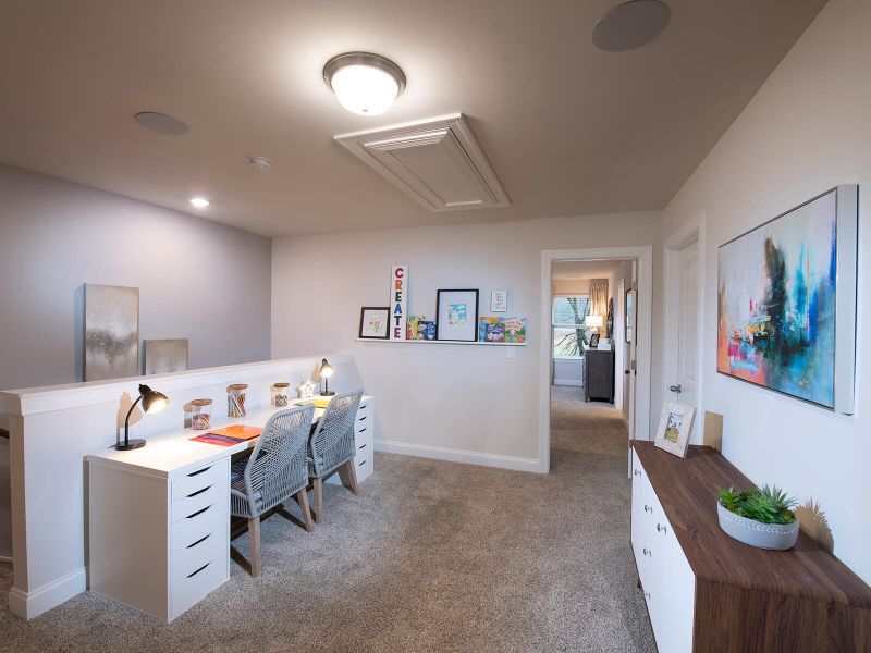 Use the upstairs loft as a homework nook for the kids.