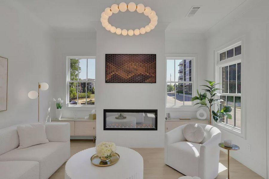 Furnished interior in a model home at Skyview On Broad in Sugar Hill (Image 22).