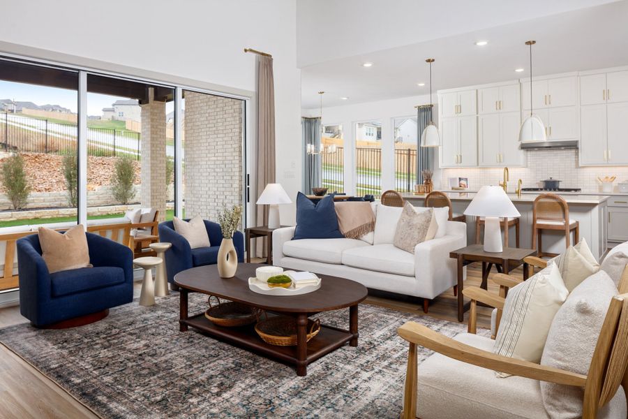 Furnished interior in a model home at Palmera Ridge in Leander (Image 20).