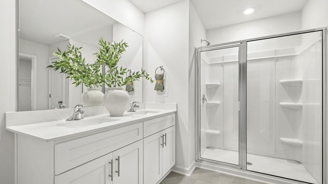 Furnished interior in a model home at The Estates at Edinborough in Gibsonville (Image 18).