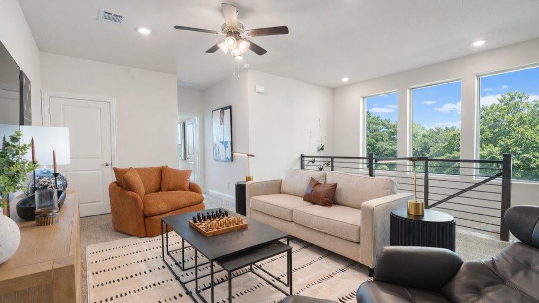 Furnished interior in a model home at Waterbend in Euless (Image 16).