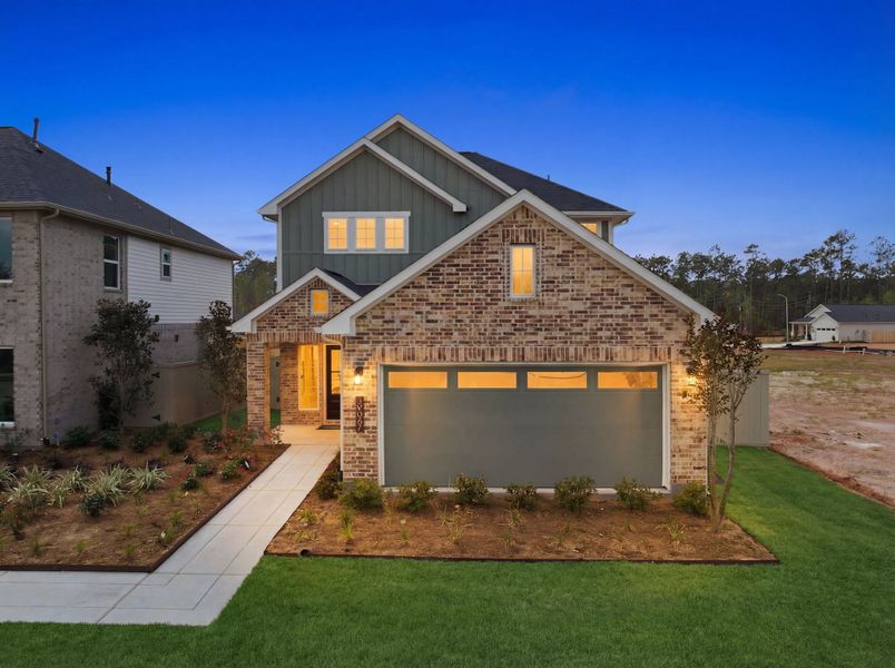 A house with a garage.