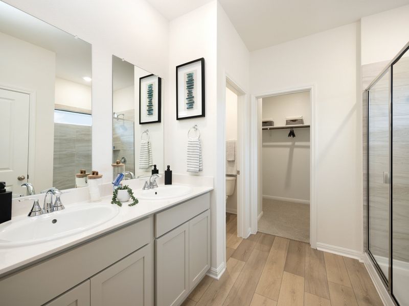Furnished interior in a model home at Colony at Cole Springs - Arbor Collection in Buda (Image 20). Furnished interior in a model home at Colony at Cole Springs - Arbor Collection in Buda (Image 20).