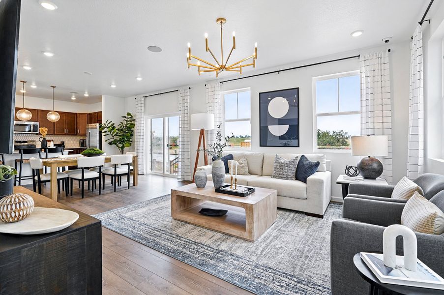 Furnished interior in a model home at Parterre Horizon Collection in Thornton (Image 11).