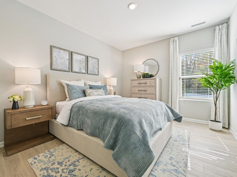 Secondary bedroom in the Johnson floorplan at a Meritage Homes community in Raleigh, NC. Secondary bedroom in the Johnson floorplan at a Meritage Homes community in Raleigh, NC.