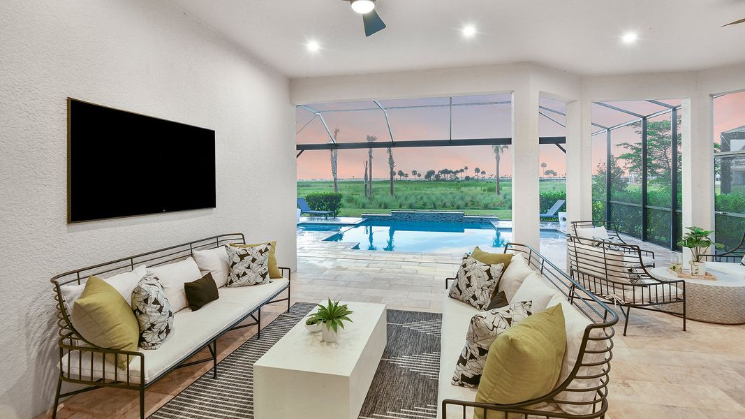 Furnished interior in a model home at Esplanade at Skye Ranch in Sarasota (Image 75). Furnished interior in a model home at Esplanade at Skye Ranch in Sarasota (Image 75).