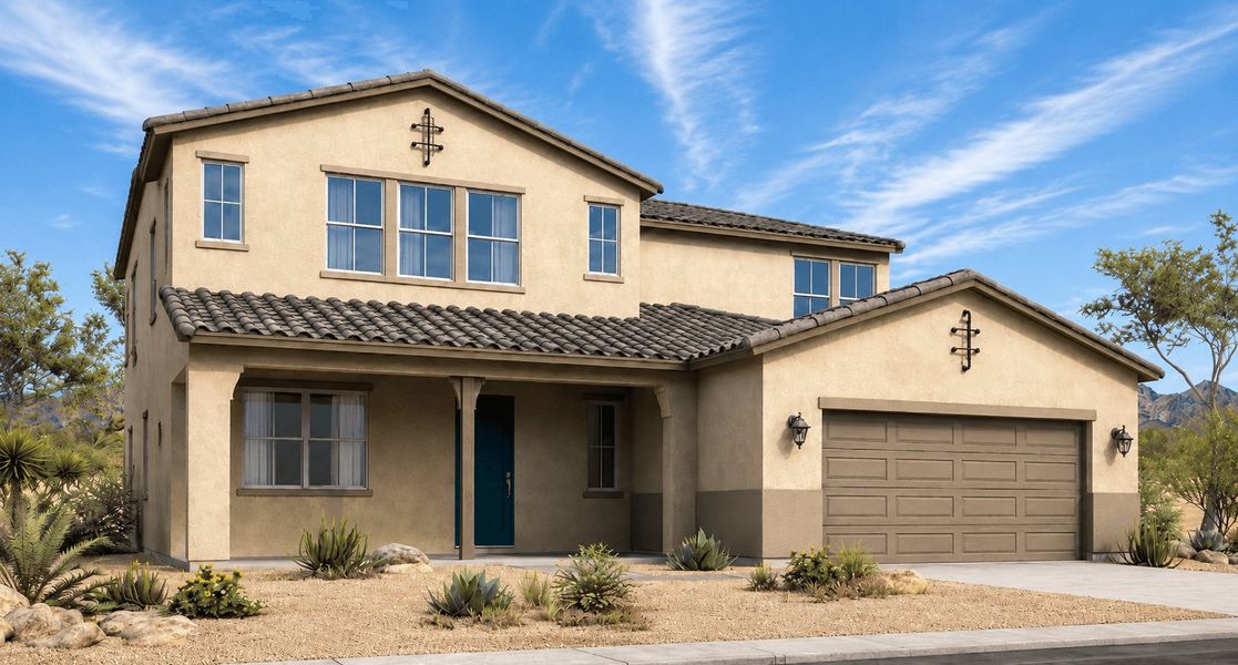 Front exterior of a home in the Alta Vida at Westpark community, located in Buckeye, AZ (Image 19). Front exterior of a home in the Alta Vida at Westpark community, located in Buckeye, AZ (Image 19).