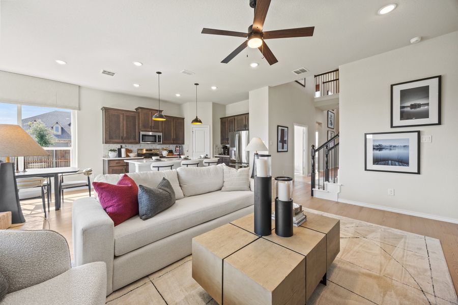 Furnished interior in a model home at El Dorado in Granbury (Image 8).