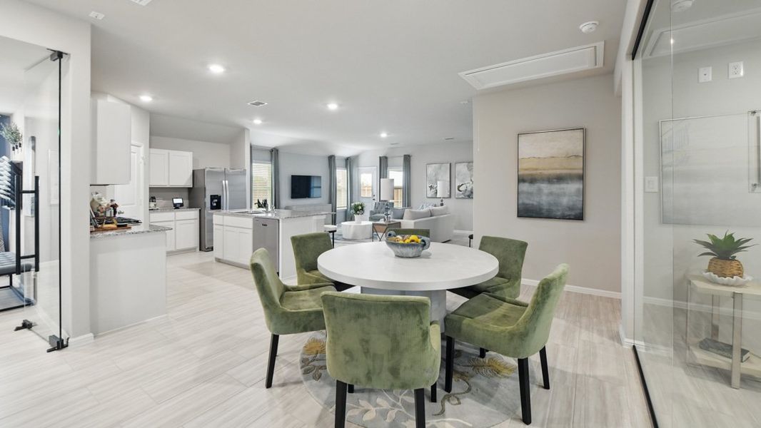 Furnished interior in a model home at Hickory Grove in Krum (Image 25).