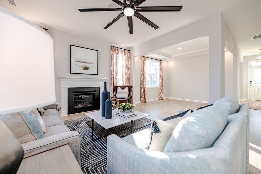 Furnished interior in a model home at The View in Durham (Image 42).