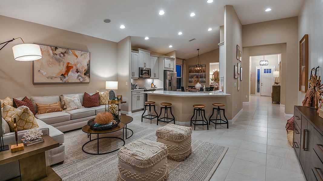 Furnished interior in a model home at The Cove at West Port in Port Charlotte (Image 39). Furnished interior in a model home at The Cove at West Port in Port Charlotte (Image 39).