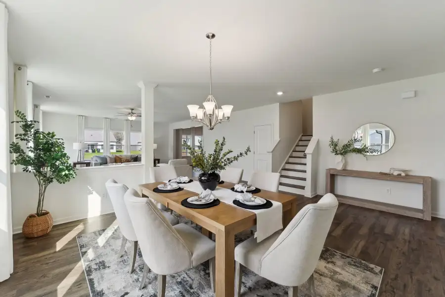 Furnished interior in a model home at Parks at Meadowview in Pittsboro (Image 3). Furnished interior in a model home at Parks at Meadowview in Pittsboro (Image 3).