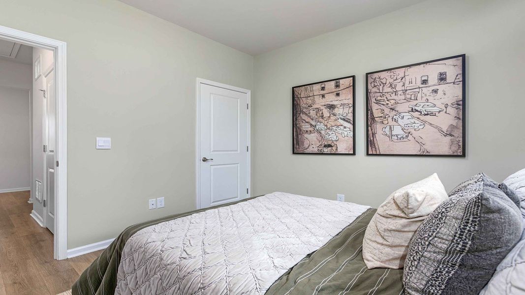 Furnished interior in a model home at The Villas at Kinsley in Jamestown (Image 12).