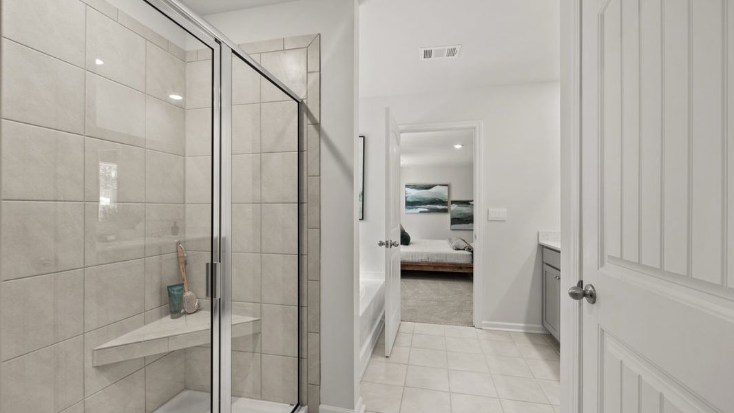 Furnished interior in a model home at Falcon Landing in Gainesville (Image 45).