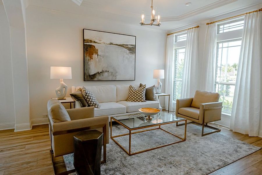 Furnished interior in a model home at Dove Chase in Mansfield (Image 8).