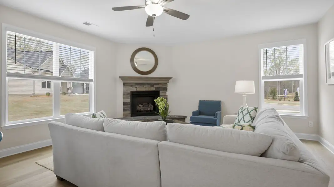 Furnished interior in a model home at Blue Ridge Trail in Fountain Inn (Image 11).