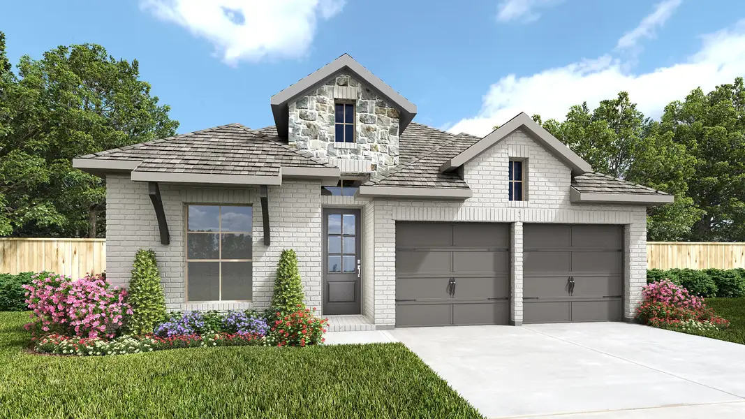 Front exterior of a home in the Valencia community, located in Manvel, TX (Image 3).