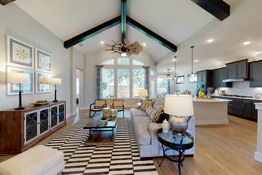 Furnished interior in a model home at The Grove at Blackhawk in Pflugerville (Image 24).