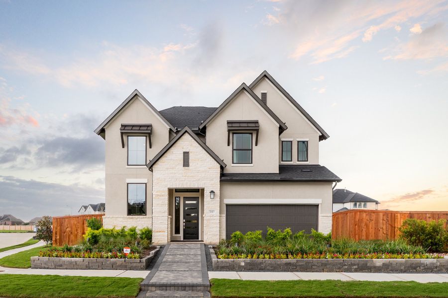 Front exterior of a home in the Cadence Collection At Evergrove community, located in Richmond, TX (Image 1). Front exterior of a home in the Cadence Collection At Evergrove community, located in Richmond, TX (Image 1).