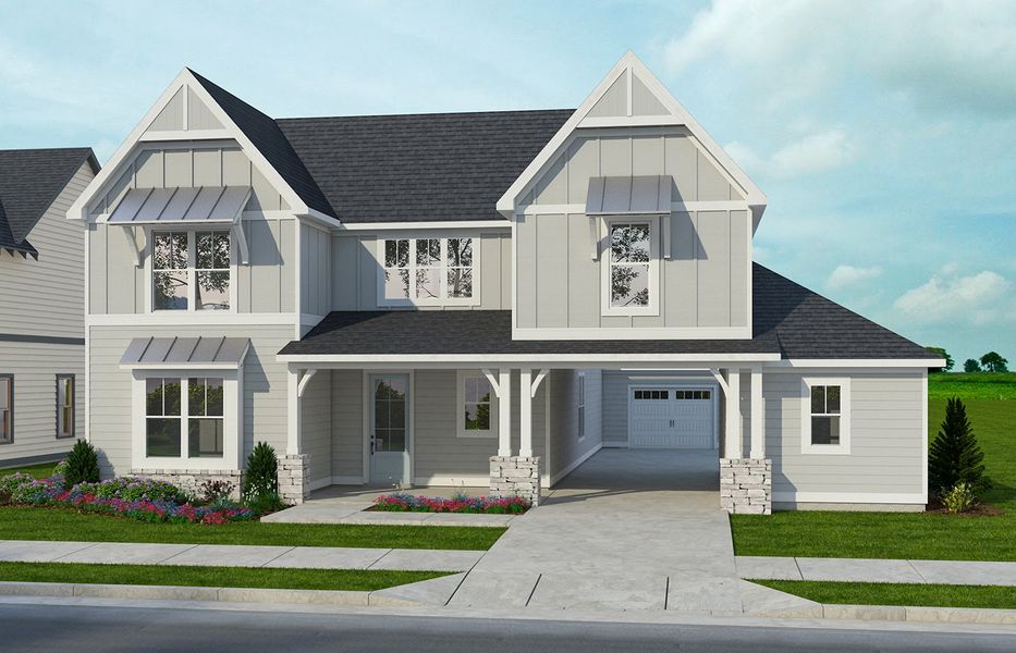 Front exterior of a home in the Reeds Vale community, located in Franklin, TN (Image 3).