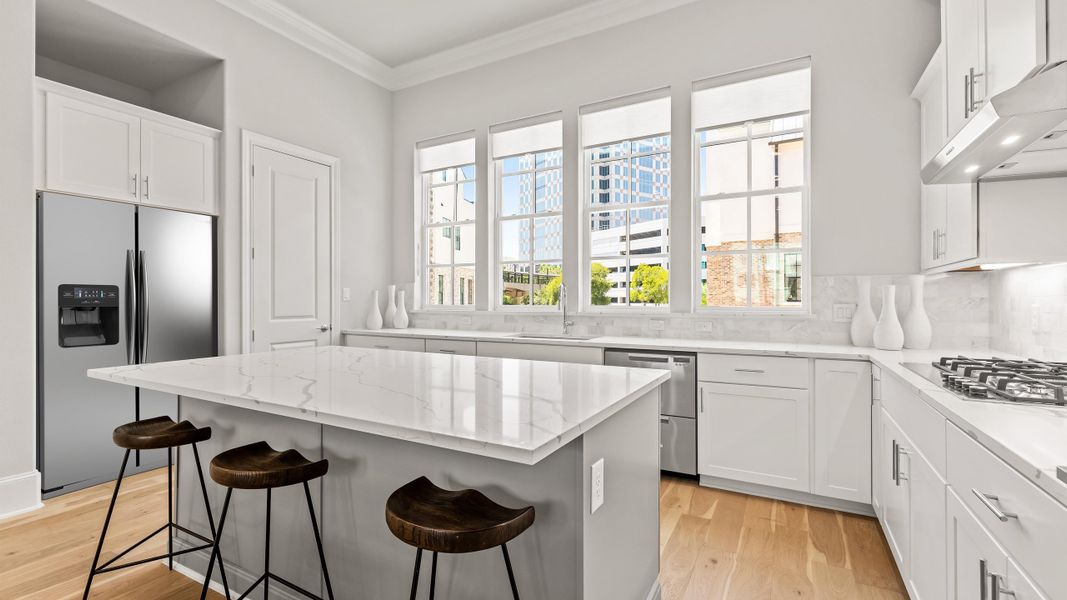 Furnished interior in a model home at Las Colinas Station in Irving (Image 21).