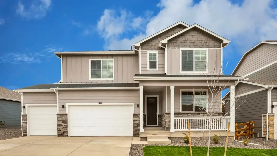 Front exterior of a home in the Hansen Farm community, located in Fort Collins, CO (Image 2).