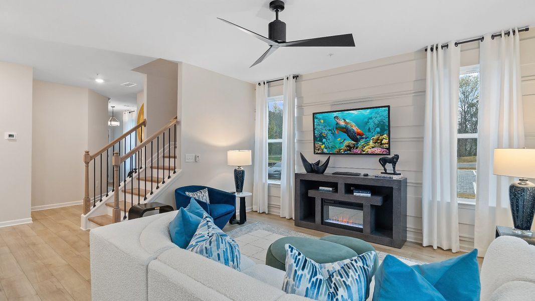 Furnished interior in a model home at McClure Farms Townhomes in Columbia (Image 18).