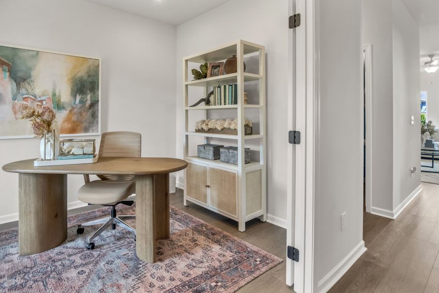 Furnished interior in a model home at The Oaks in Clarksville (Image 8).