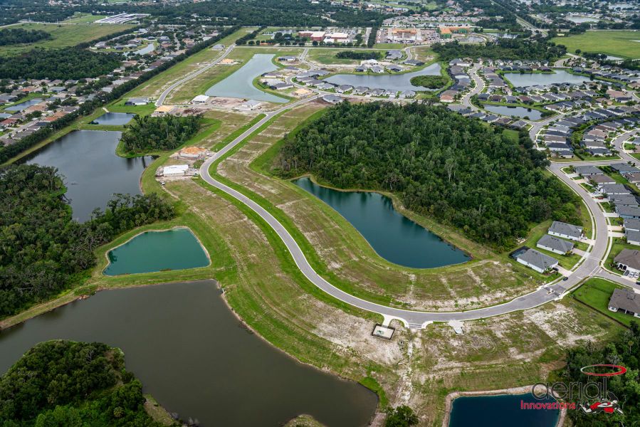 Aerial view of the River Preserve Estates community in Parrish, FL, showing layout and nearby surroundings (Image 7).