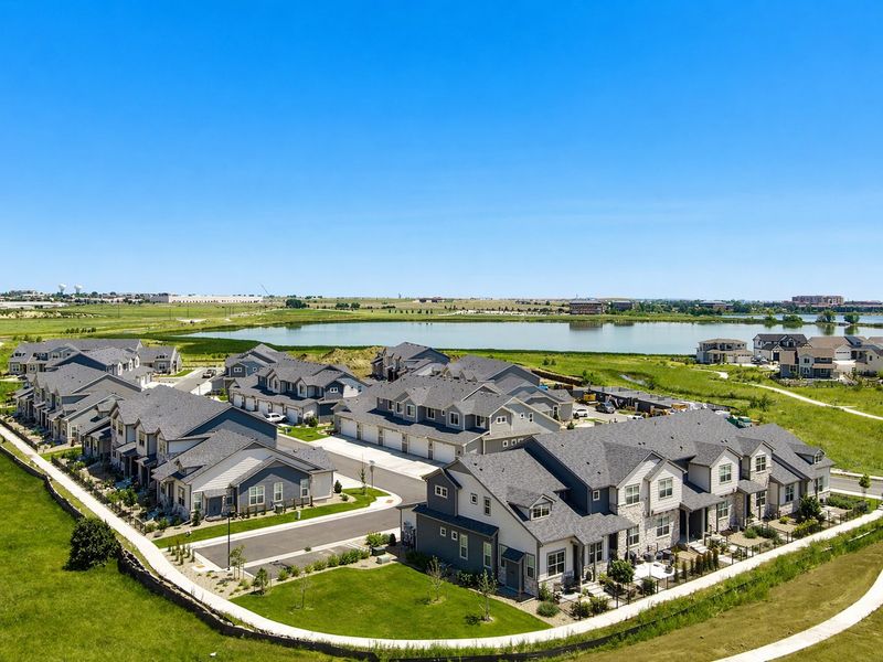 Aerial view of the The Lakes at Centerra community in Loveland, CO, showing layout and nearby surroundings (Image 9).