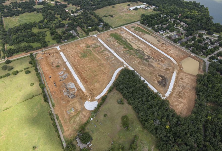 Site preparation and early development at Wild Oaks in Shady Shores, TX (Image 3).