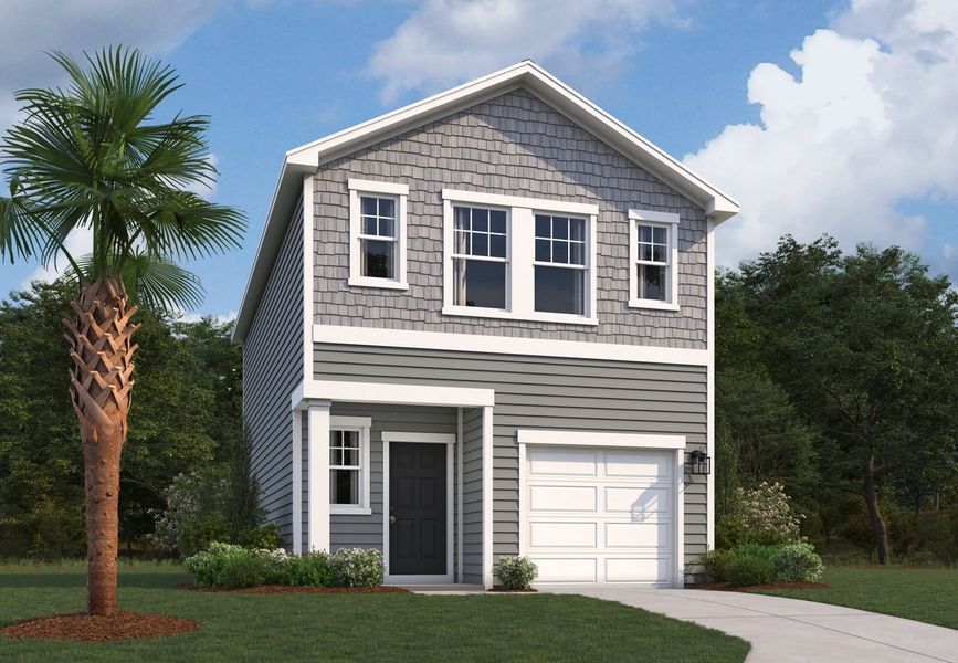 Front exterior of a home in the Pinckney Place community, located in North Charleston, SC (Image 1).