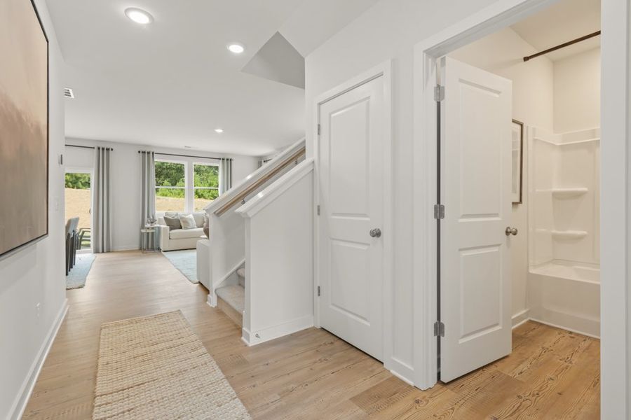 A room with white doors. A room with white doors.