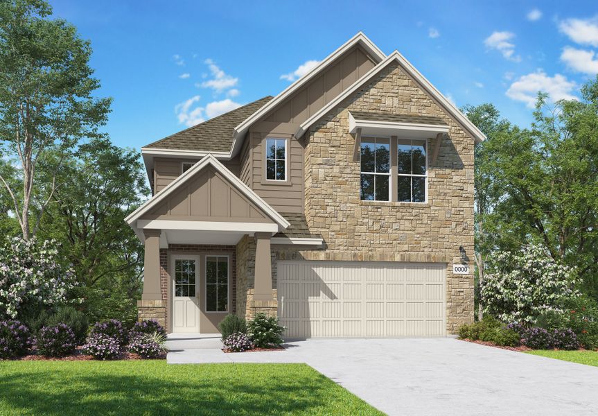 Front exterior of a home in the Terrace Collection At Turner's Crossing community, located in Buda, TX (Image 12).