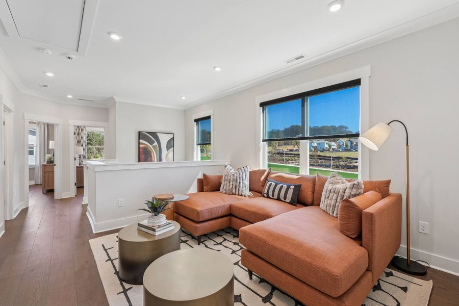 Furnished interior in a model home at The Townes at NoVi in Pittsboro (Image 16). Furnished interior in a model home at The Townes at NoVi in Pittsboro (Image 16).